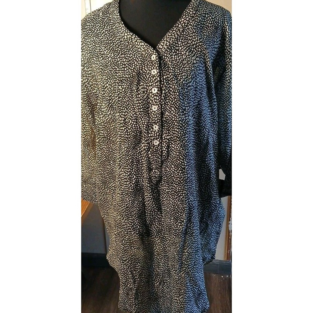 Galeries Lafayette Womens Tunic Black And Gold Size S/M Sheer NWT